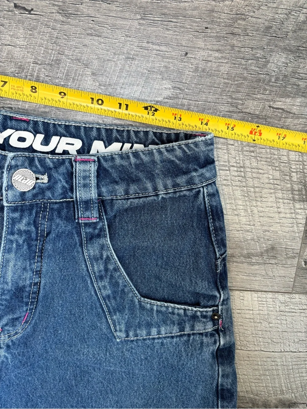 2b Analog Baggy Denim Jorts Shorts Size 2 / S Embroidered Stars Cyber Y2K Rave